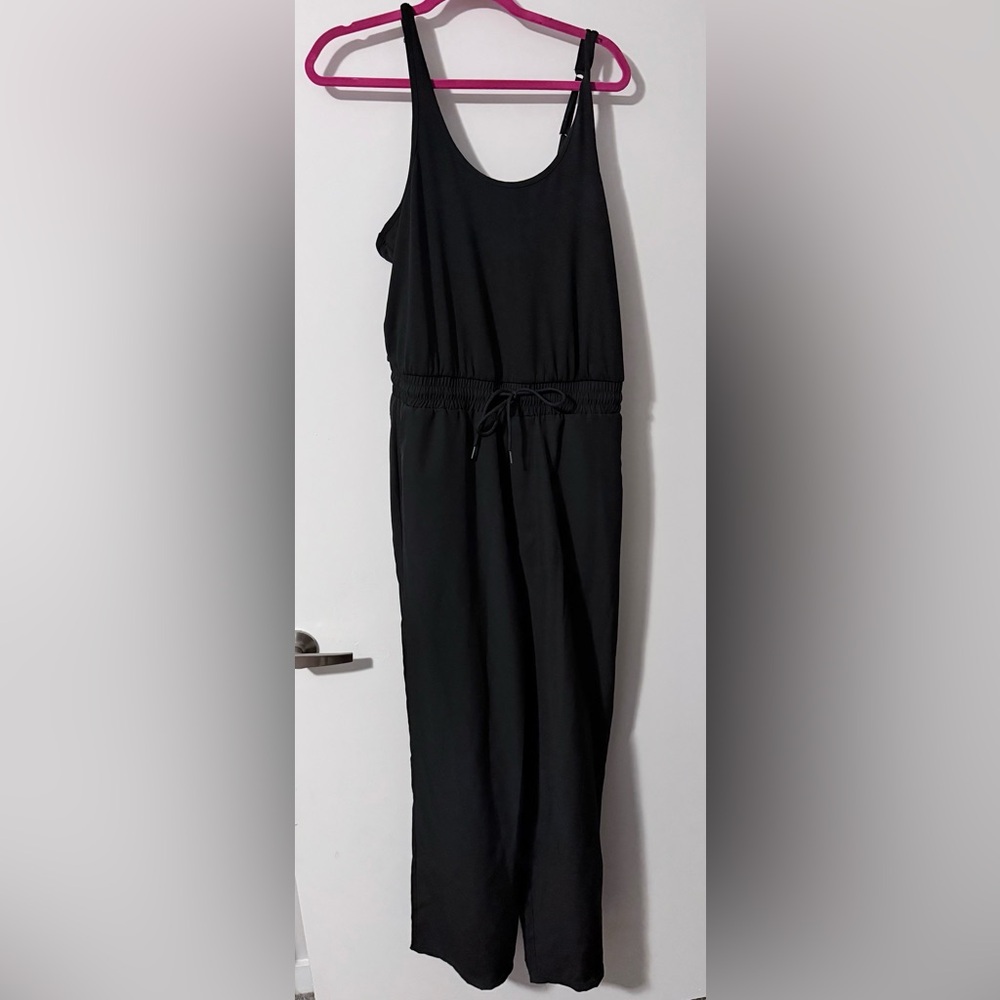 Classic Black Sleeveless Drawstring Jumpsuit